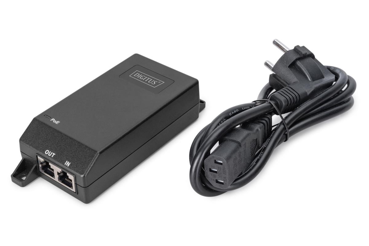 EU Product - Gigabit Ethernet PoE Injektor 802.3at 30W schwarz thumbnail