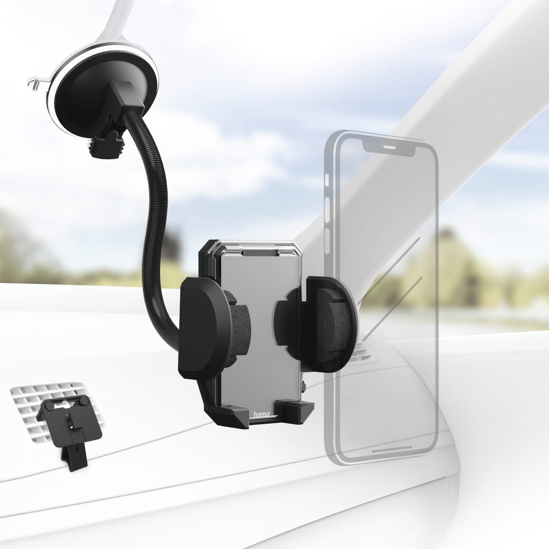MULTI 2IN1 PHONE HOLDER KIT WINDSCRN thumbnail