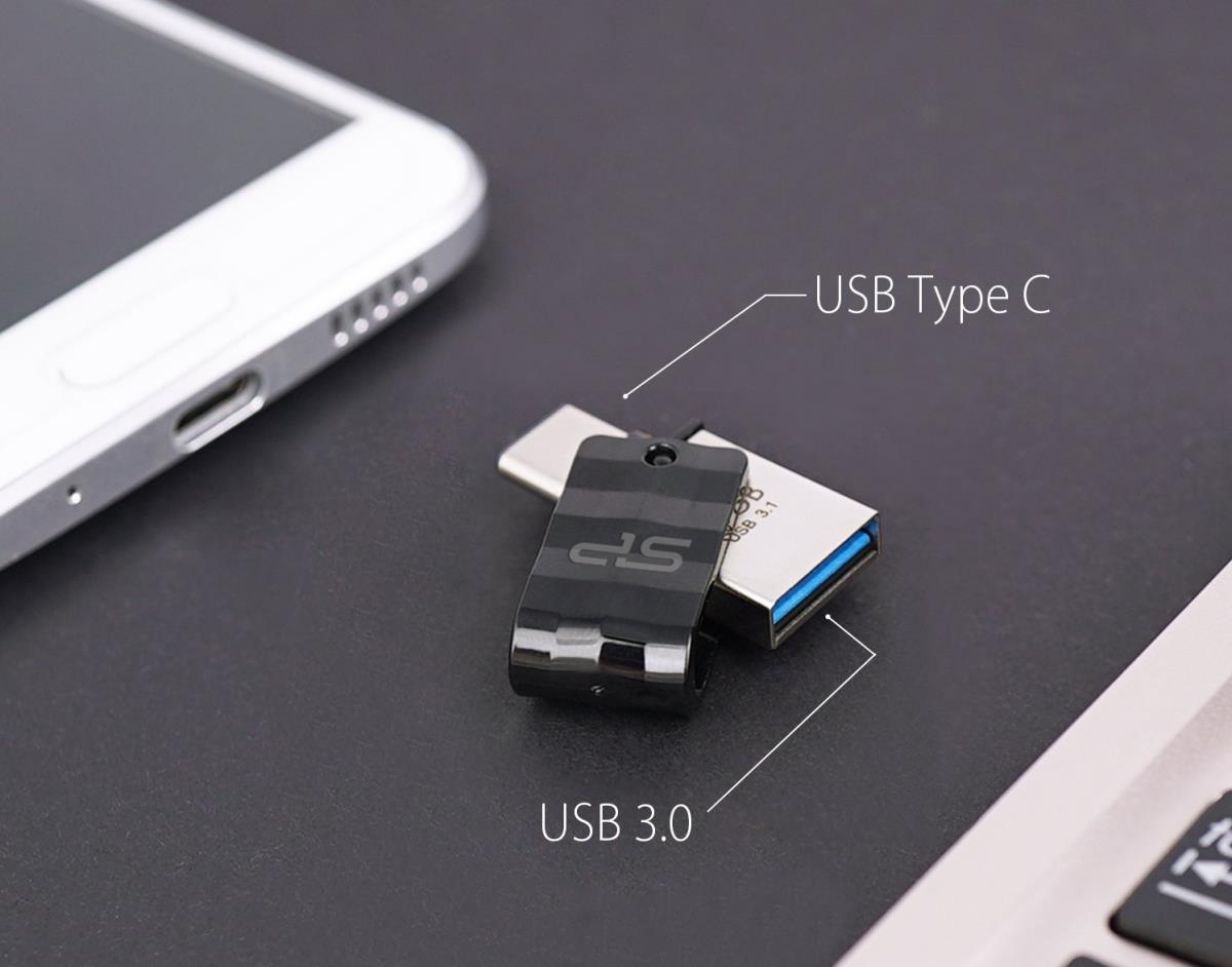 EU Product - USB-Stick 64GB USB3.2 + Typ C C31 Black thumbnail