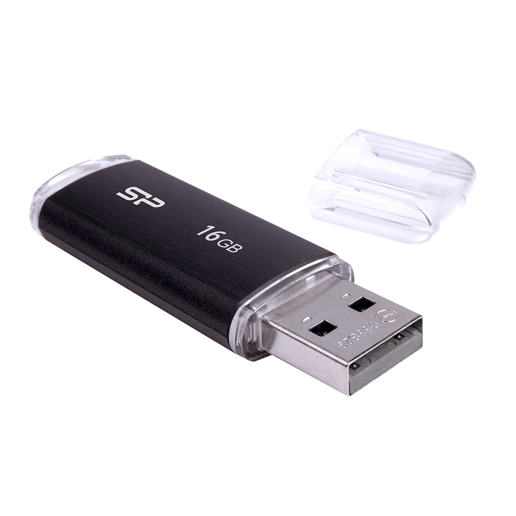 EU Product - USB-Stick 16GB USB2.0 U02 Plastic Black thumbnail