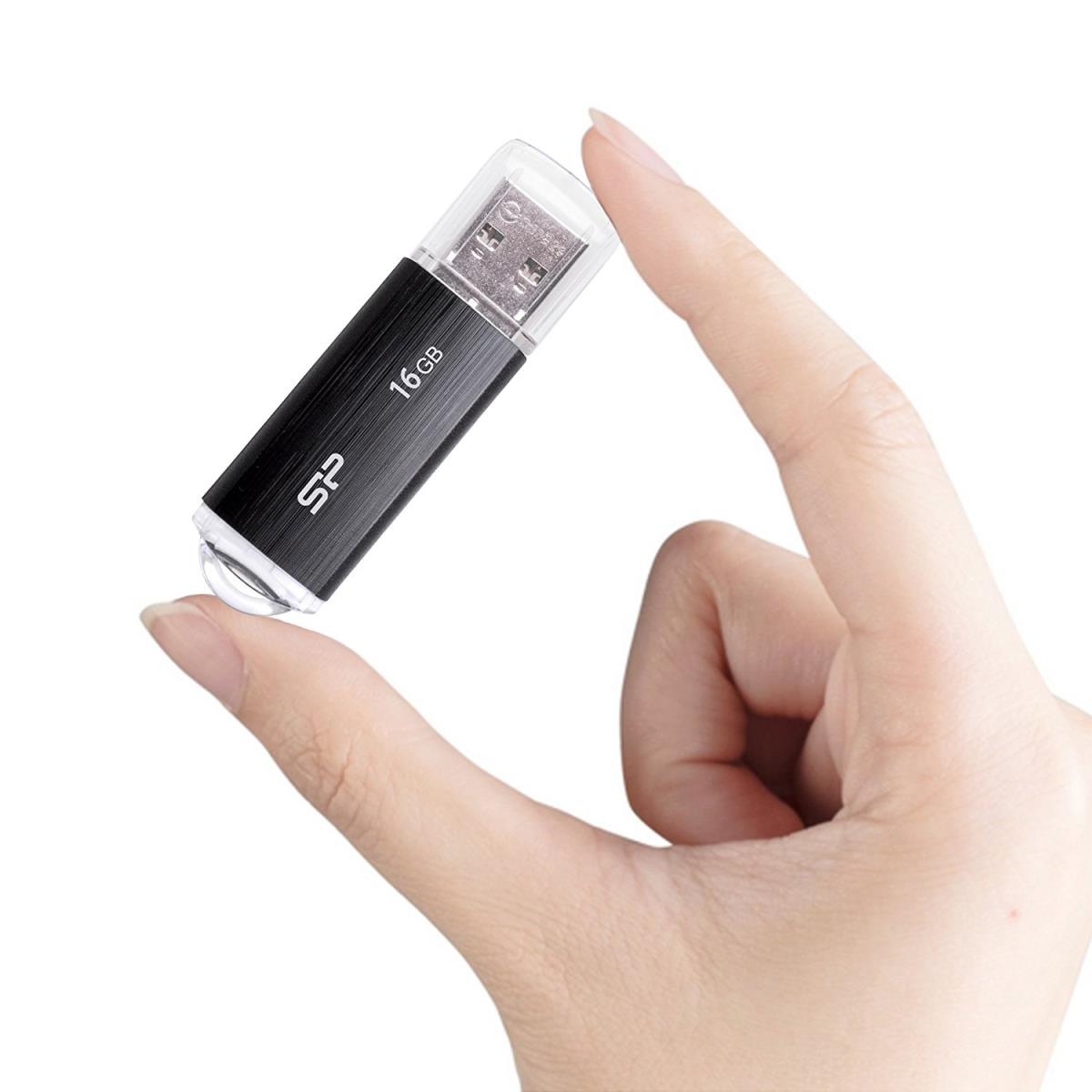 EU Product - USB-Stick 16GB USB2.0 U02 Plastic Black thumbnail