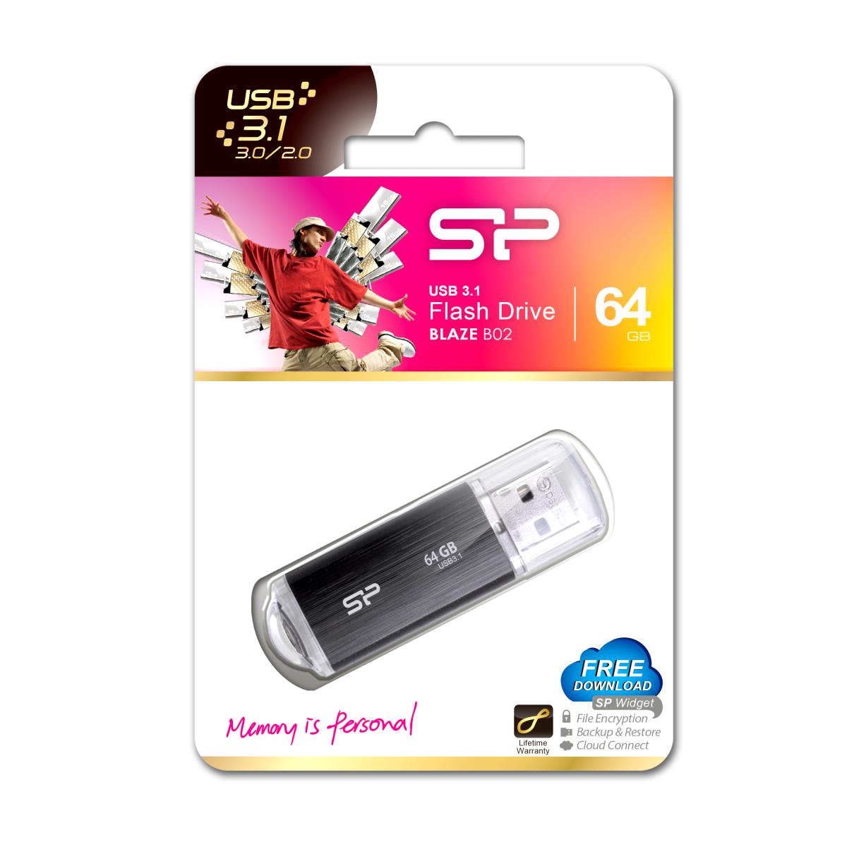 EU Product - USB-Stick 64GB USB3.2 B02 Black thumbnail