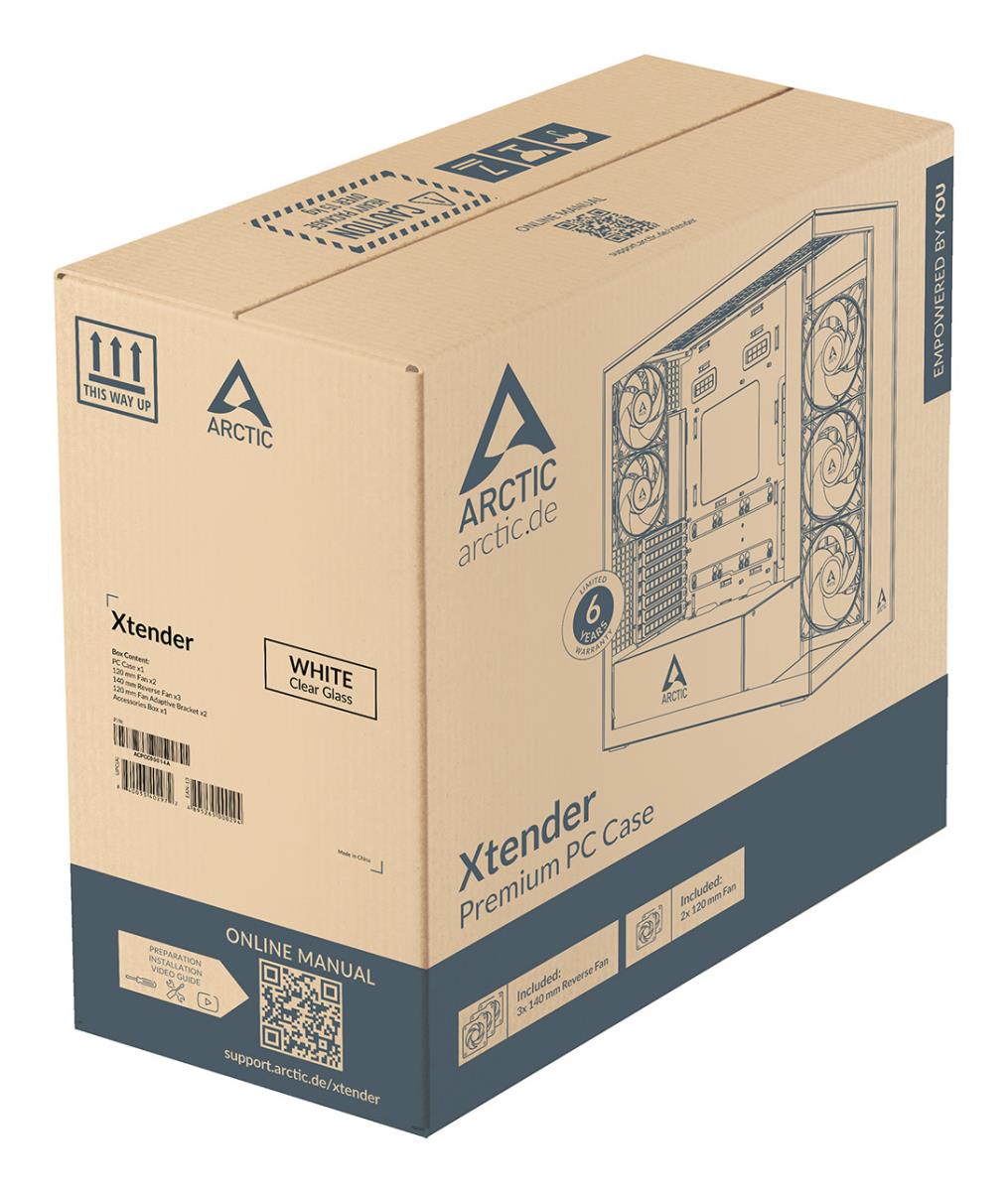 EU Product - Xtender (White) transparent window with GPU vertical mount thumbnail