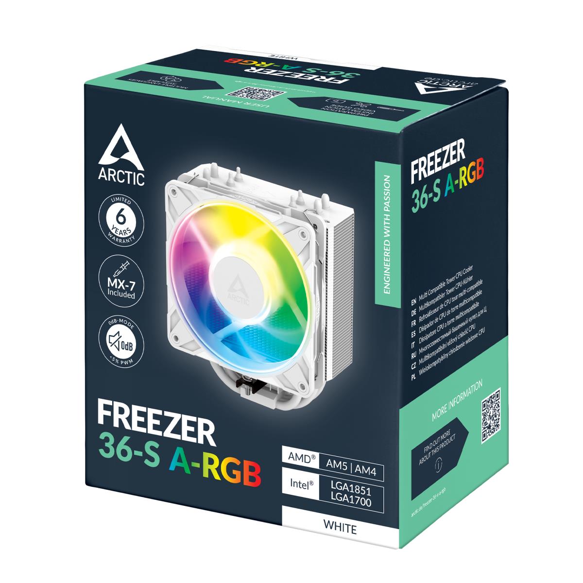 EU Product - Freezer 36 S ARGB White| Cpu-khler - Processor cooler - AMD Socket AM4 (Ryzen) thumbnail