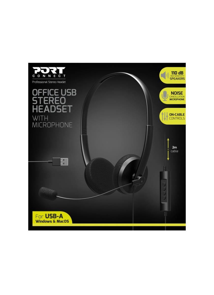 Office Headset - Stereo - USB-a - Black - With Microphone thumbnail