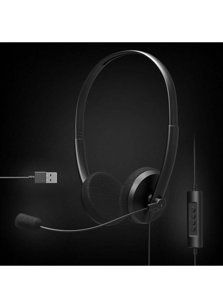 Office Headset - Stereo - USB-a - Black - With Microphone thumbnail