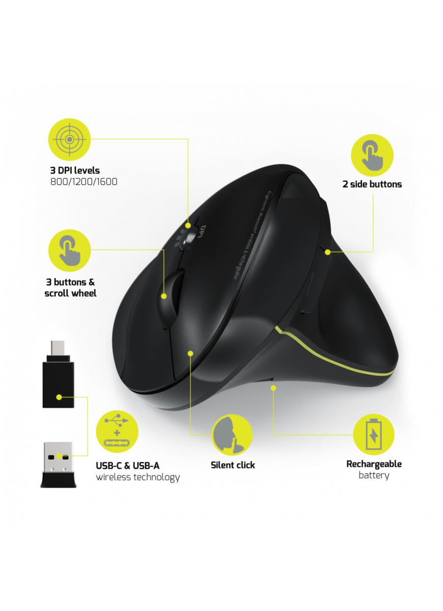 MOUSE ERGONOMIC RECHARGEABLE thumbnail
