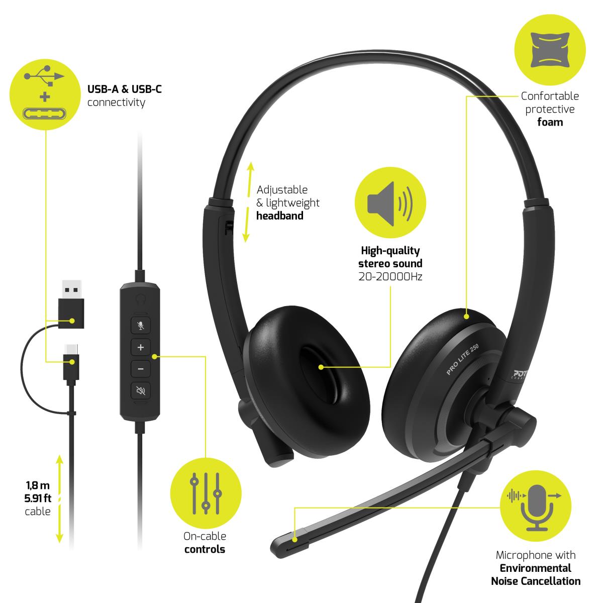 STEREO HEADSET WIRED USB OFFICE thumbnail
