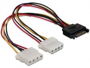EU Product - Adapter SATA Strom 15-pin -> 2x 5.25