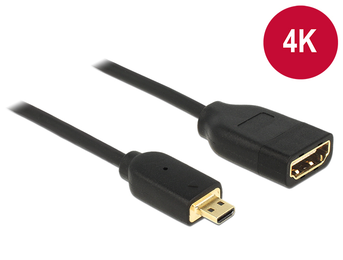 EU Product - HDMI Kabel Ethernet A ->micro D Bu/St 0.20m 3D 4K thumbnail