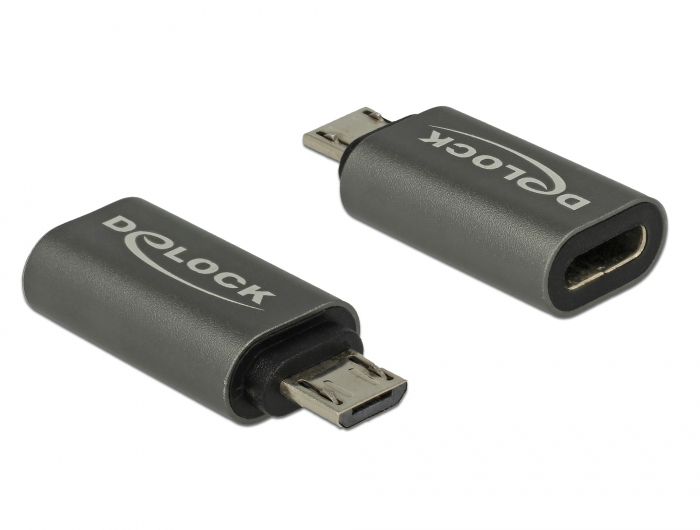 EU Product - Adapter USB-mikroB 2.0 St > USB-C 2.0 Bu anthrazit thumbnail