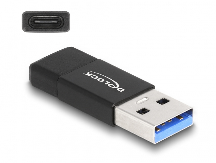 EU Product - USB-A to USB-C female Adapter, Active - Black thumbnail