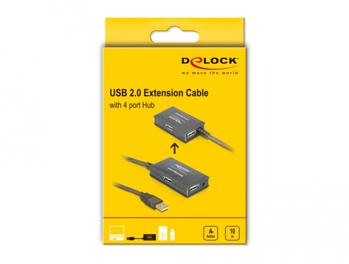 EU Product - USB-A Hub Extension Cable with 4 Ports, 10m thumbnail