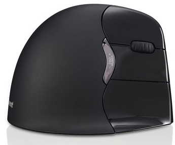 An Evoluent product. RIGHT HANDED Evoluent VerticalMouse 4 Bluetooth in Black for MAC (Can be used for Windows OS; buttons have default functionality assigned by Windows; Evoluent Mouse Manager not compatible). Patented vertical mouse that supports your h thumbnail