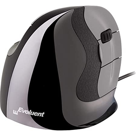 VerticalMouse D - Right handed USB wired - Medium. The New D or version 6 is the latest revision of the award winning Evoluent mouse. Improvements include laser sensor; contoured buttons improving feel and response; Extra wide lip along the bottom edge pr thumbnail