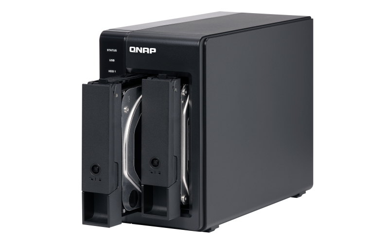 2-bay 3.5in SATA HDD USB 3.0 type-C hardware RAID external enclosure. USB-C to USB-A cable included. Expansion unit for QNAP NAS Windows Mac Linux computers. thumbnail