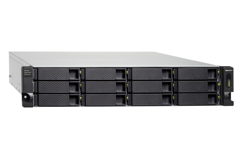 12-bay 2U rackmount USB-C 3.1 Gen2 10Gbps JBOD expansion unit redundant PSU with a 1-meter USB-C to USB-A 3.1 Gen2 cable. thumbnail