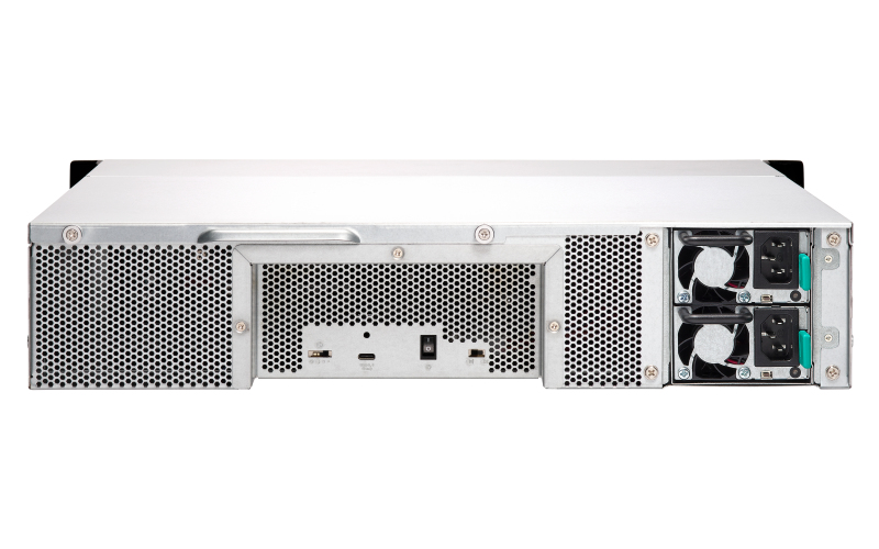 12-bay 2U rackmount USB-C 3.1 Gen2 10Gbps JBOD expansion unit redundant PSU with a 1-meter USB-C to USB-A 3.1 Gen2 cable. thumbnail