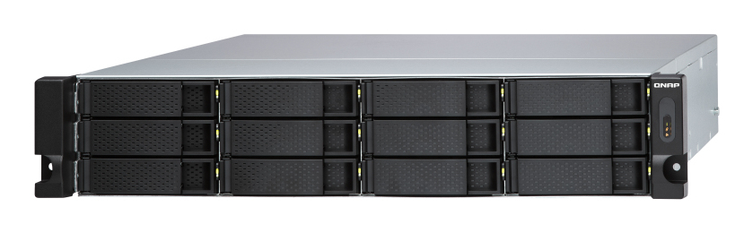 12-bay 2U rackmount SATA JBOD expansion unit redundant PSU with a QXP-1600eS PCIe SATA host card and 3 SFF-8088 to SFF-8644 SAS/SATA 6Gb/s external cables. thumbnail