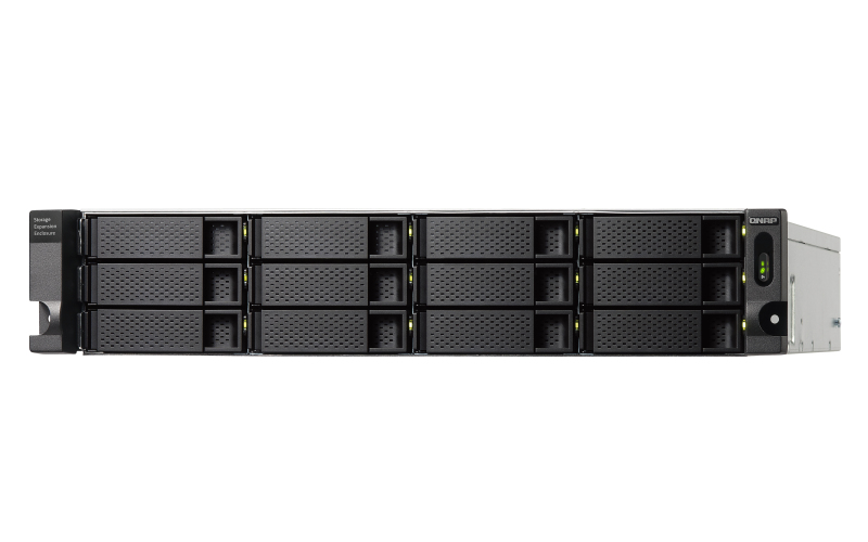 12-bay 2U rackmount SATA JBOD expansion unit redundant PSU with a QXP-1600eS PCIe SATA host card and 3 SFF-8088 to SFF-8644 SAS/SATA 6Gb/s external cables. thumbnail