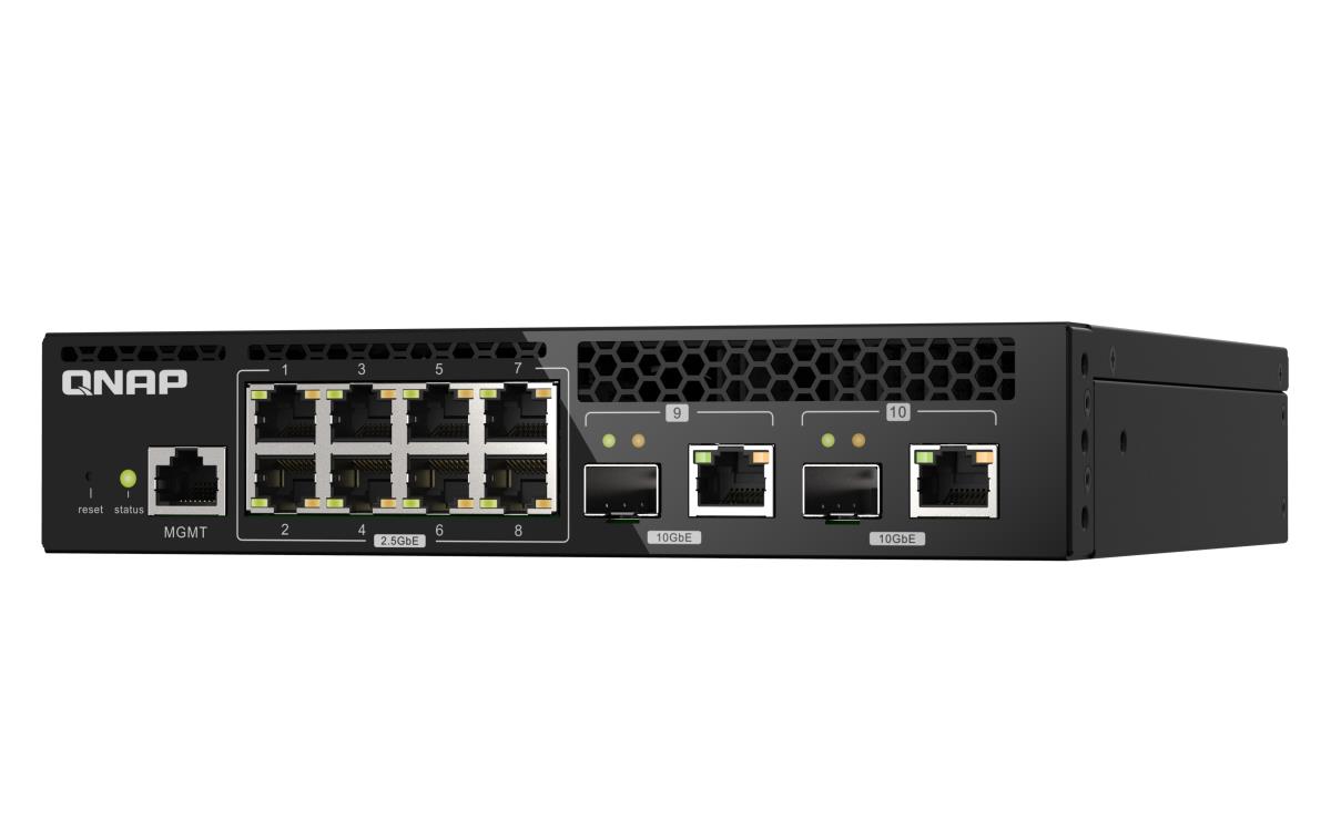 QSW-M2108R-2C 8 port 2.5Gbps 2 port 10Gbps SFP+/ NBASE-T Combo web managed switch rackmount design new rack mount kit thumbnail