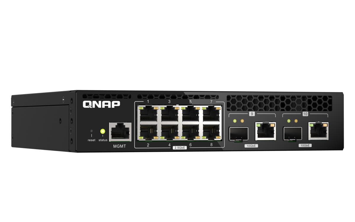 QSW-M2108R-2C 8 port 2.5Gbps 2 port 10Gbps SFP+/ NBASE-T Combo web managed switch rackmount design new rack mount kit thumbnail
