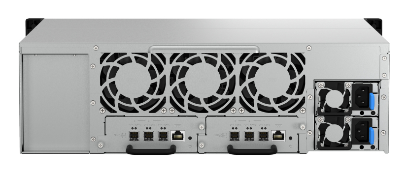 16-bay 3U rackmount SAS 12Gbps JBOD dual controller expansion enclosure with SAS expander 2.5in/3.5in SAS 12Gbps drives (2.5in SATA 6Gbps drives w/optional QDA-SA2 accessory) 3 x SFF-8644 Mini-SAS HD SAS 12Gbps ports per controller redundant PSU thumbnail