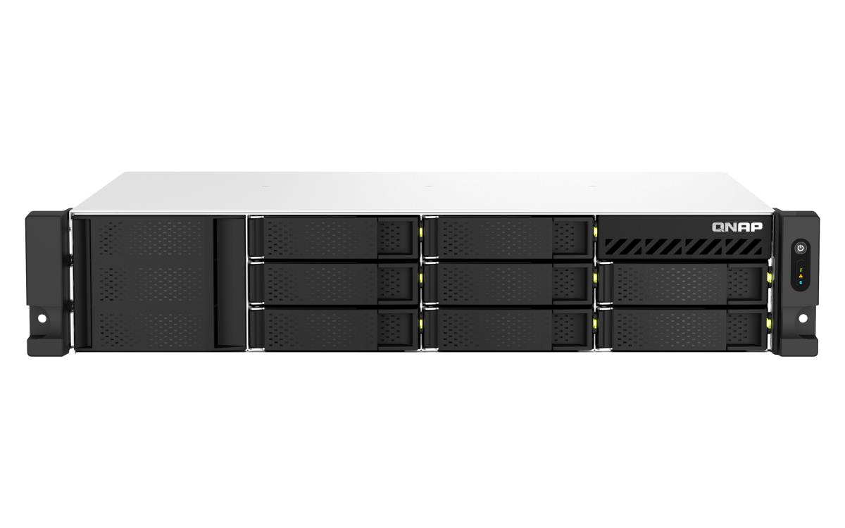 8-bay short-depth rackmount NAS AMD Ryzen V1000 series V1500B 4C/8T 2.2GHz 4GB DDR4 SODIMM RAM (max. 64GB total optional ECC RAM support) 2 x 2.5GbE LAN M.2 2280 NVMe/SATA SSD( PCIe Gen3x1) optional 10GbE expansion via PCIe 1 x PCIe 3.0 x 8 slot thumbnail