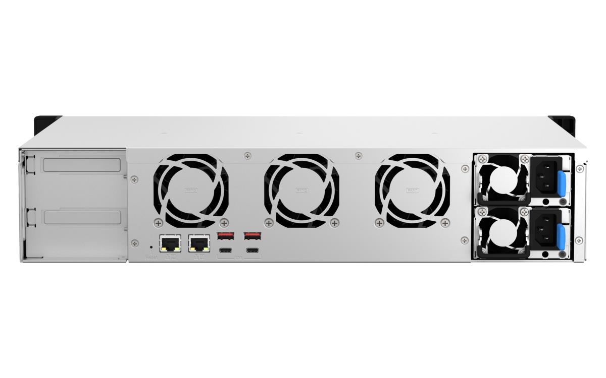 8-bay short-depth rackmount NAS AMD Ryzen V1000 series V1500B 4C/8T 2.2GHz 4GB DDR4 SODIMM RAM (max. 64GB total optional ECC RAM support) 2 x 2.5GbE LAN M.2 2280 NVMe/SATA SSD( PCIe Gen3x1) optional 10GbE expansion via PCIe 1 x PCIe 3.0 x 8 slot thumbnail