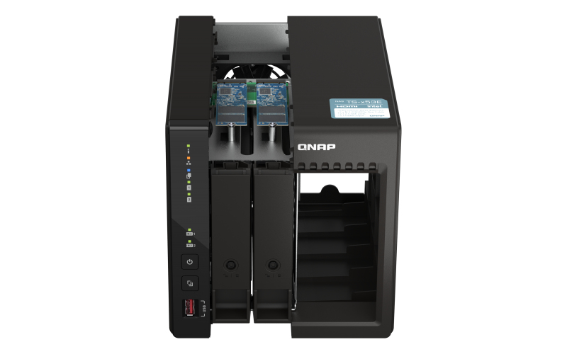 2-bay desktop NAS Intel Celeron J6412 4C 2.0GHz burst 2.6GHz onboard 8GB RAM 2 x HDMI 1.4b 2x M.2 2280 PCIe slots 2x 2.5GbE 2x USB-A 3.2 Gen2 2x USB 2.0 thumbnail
