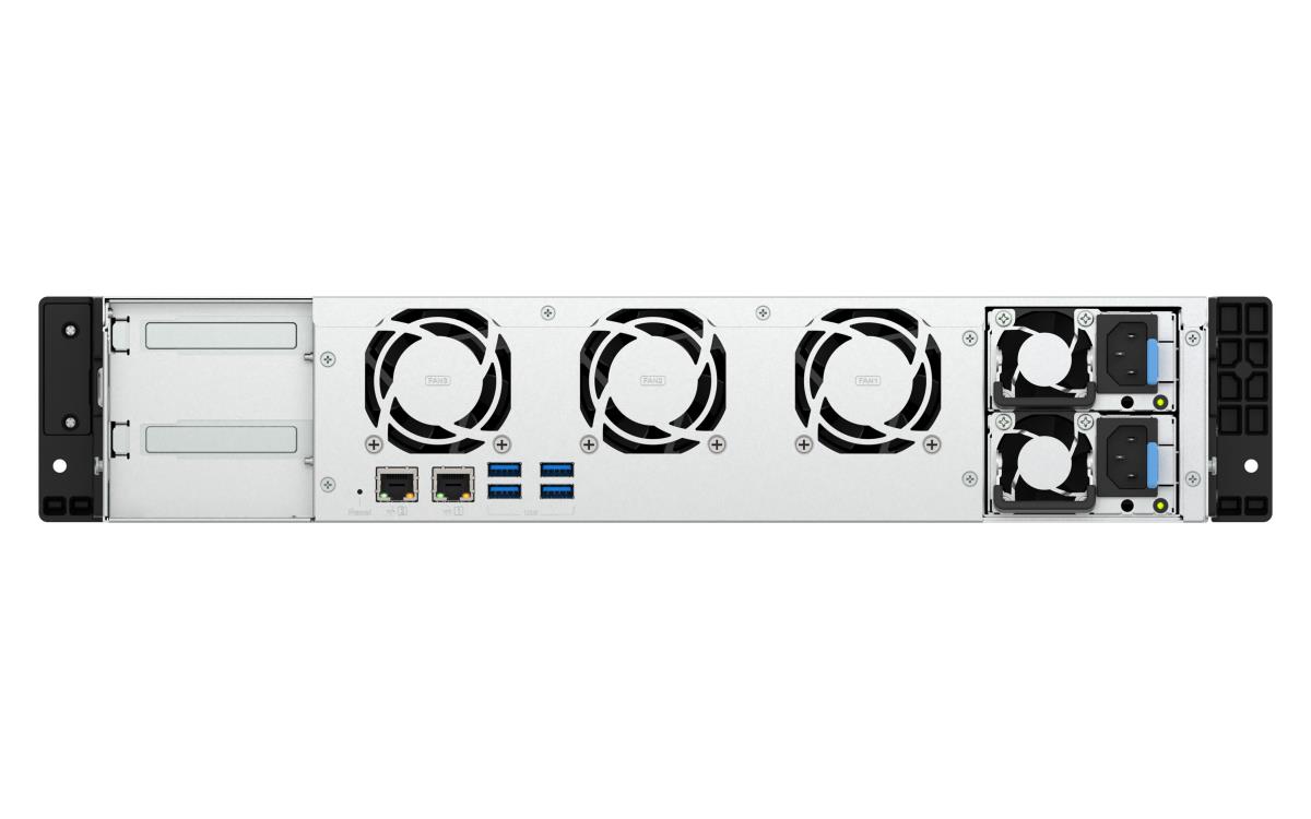8-bay short depth rackmount NAS Intel Atom C5125 8C 2.8GHz 8GB RAM 2 x 2.5GbE 2 x M.2 2280 2 x PCIe Gen3 x4 4 x USB 3.2 Gen1 ports (5Gbps) 1 x 250W PSU thumbnail
