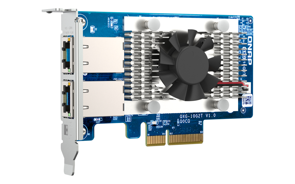 Dual-port BASET 10GbE network expansion card low-profile form factor PCIe Gen3 x4 Aquantia AQC107 thumbnail