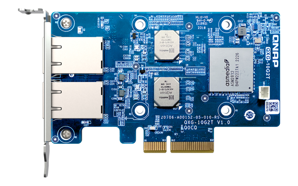 Dual-port BASET 10GbE network expansion card low-profile form factor PCIe Gen3 x4 Aquantia AQC107 thumbnail