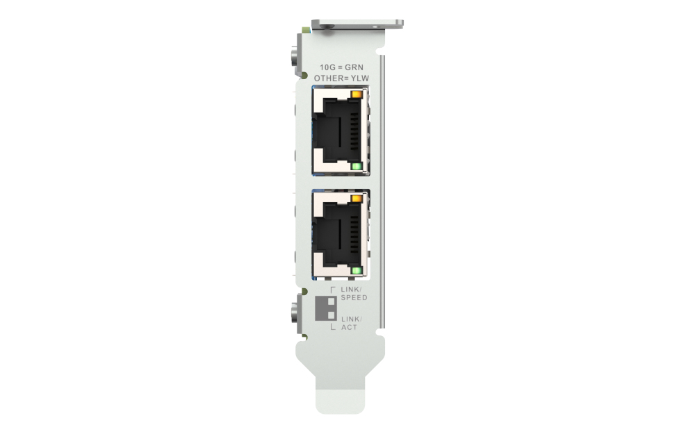 Dual-port BASET 10GbE network expansion card low-profile form factor PCIe Gen3 x4 Aquantia AQC107 thumbnail