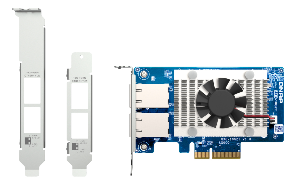 Dual-port BASET 10GbE network expansion card low-profile form factor PCIe Gen3 x4 Aquantia AQC107 thumbnail