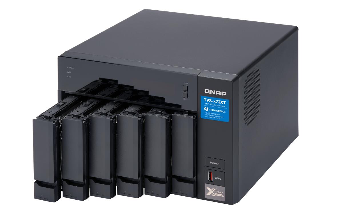 QNAP TVS-672XT NAS Tower Ethernet LAN Black i3-8100T thumbnail
