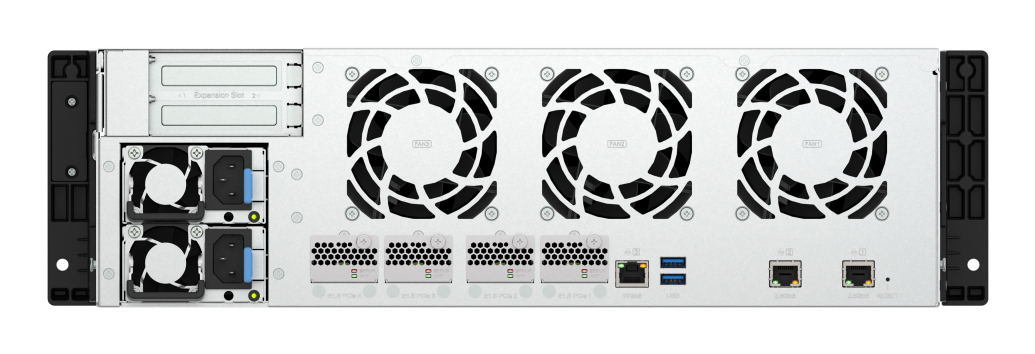 3U short-depth Rackmount NAS | 12x3.5in & 4xE1.S | Intel Atom C5125 8C 2.8GHz | 8GB RAM | 2 x 2.5GbE  | 1 x 10GBASE-T  | 2 x PCIe Gen3 x4 | 2 x 550W redundant PSU thumbnail