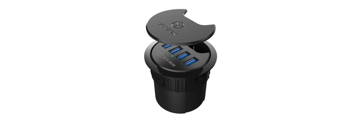 EU Product - Hub  4-Port IcyBox USB 3.0 IB-HUB1403 rd. Tisch-Hub retail thumbnail