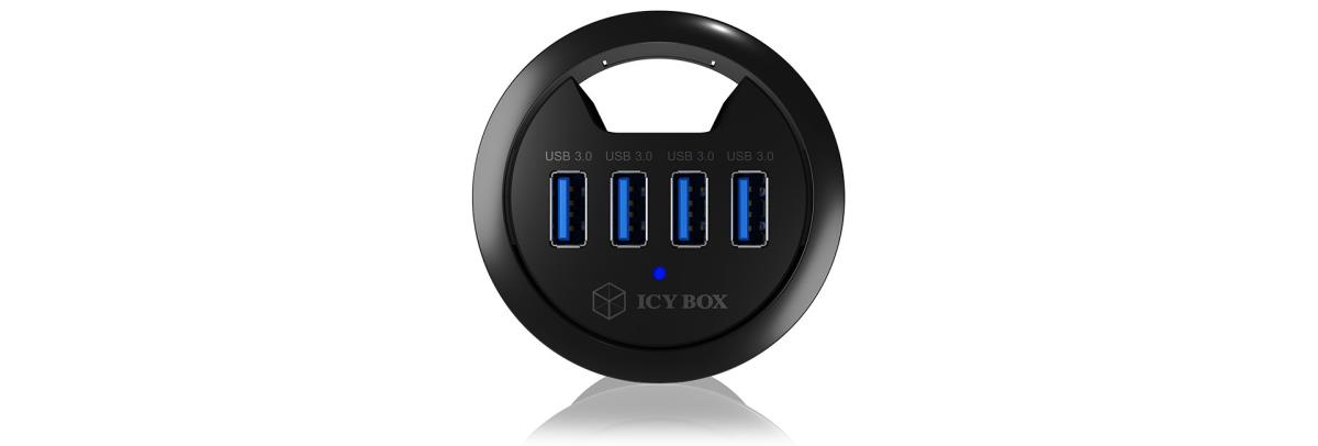 EU Product - Hub  4-Port IcyBox USB 3.0 IB-HUB1403 rd. Tisch-Hub retail thumbnail