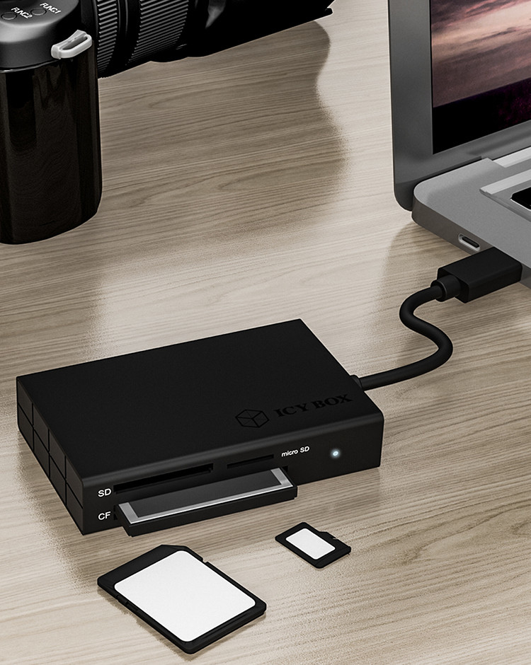 EU Product - Adapter IcyBox ext. Kartenleser USB TypeC -> SD/microSD/CF retail thumbnail