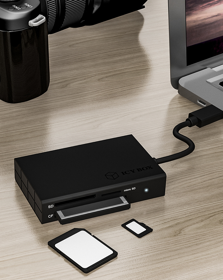 EU Product - Adapter IcyBox ext. Kartenleser USB TypeC -> SD/microSD/CF retail thumbnail