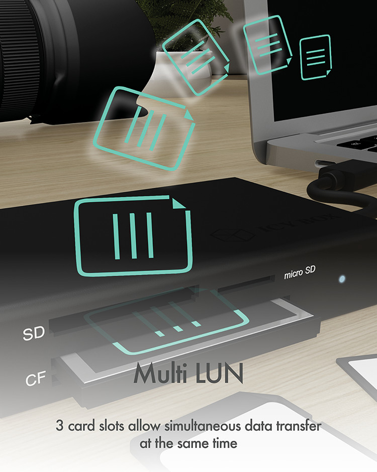 EU Product - Adapter IcyBox ext. Kartenleser USB TypeC -> SD/microSD/CF retail thumbnail