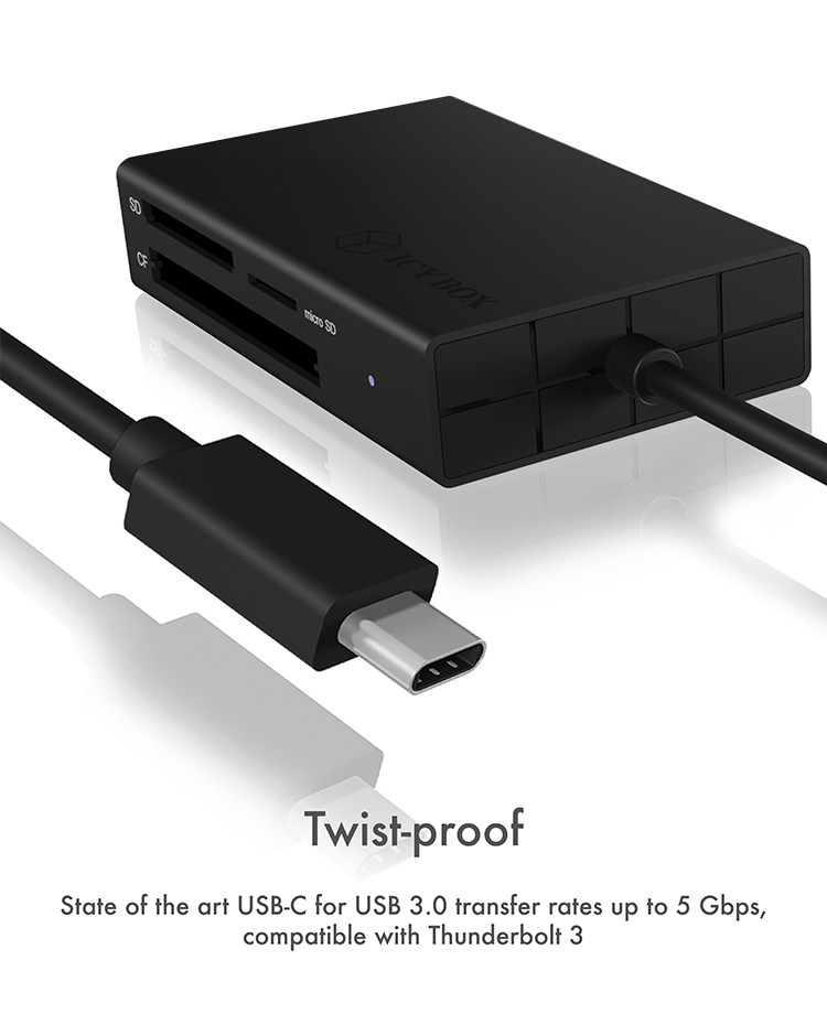 EU Product - Adapter IcyBox ext. Kartenleser USB TypeC -> SD/microSD/CF retail thumbnail