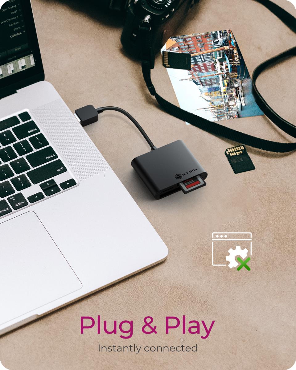 EU Product - MultiReader IcyBox       3xCard CF,SD,microSD IB-CR301-U3 retail thumbnail