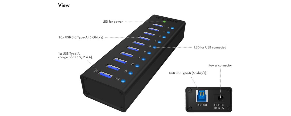 EU Product - IB-AC6110 - Hub - 10 x SuperSpeed USB 3.0 thumbnail