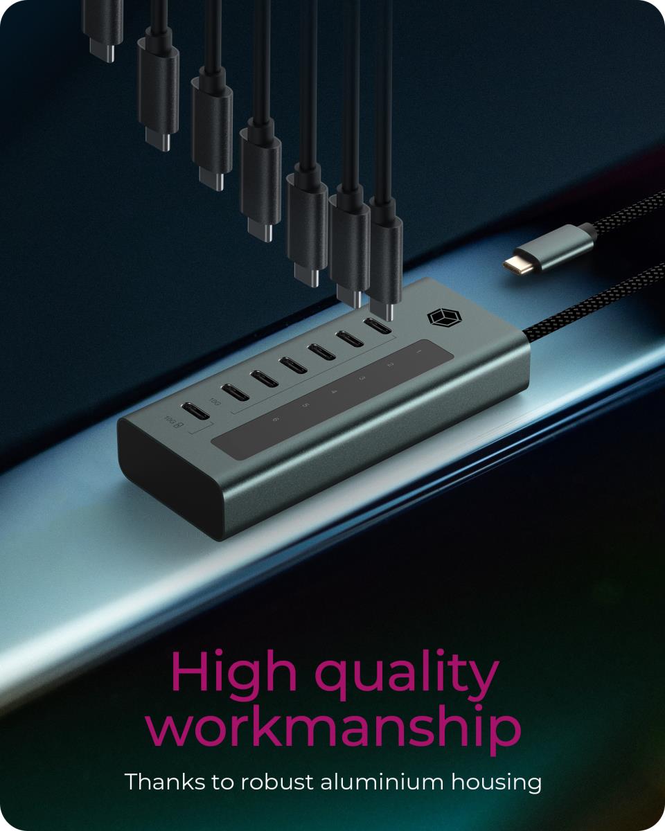EU Product - Hub  7-Port IcyBox Hub USB 3.2 Gen 2 Type-C retail thumbnail
