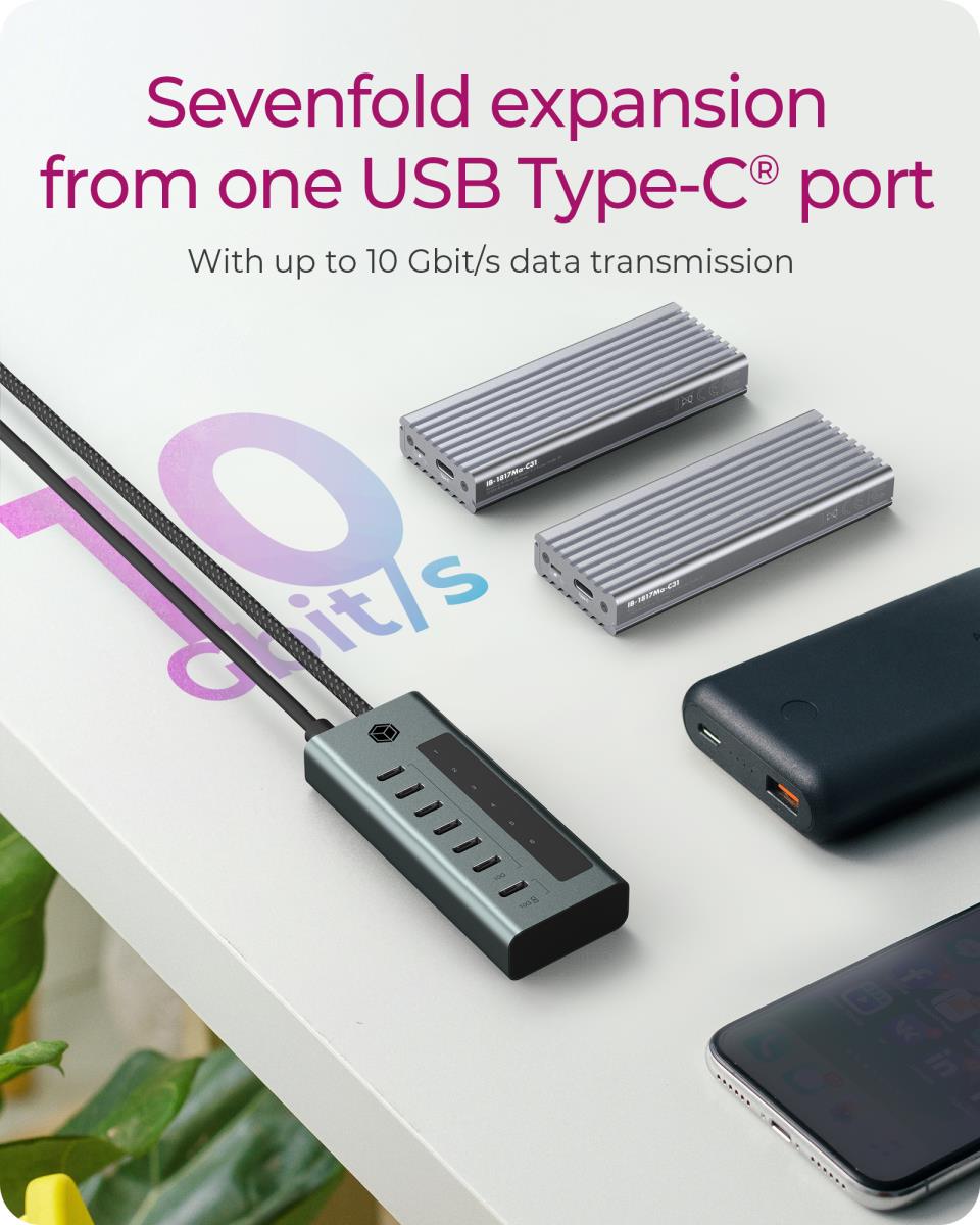 EU Product - Hub  7-Port IcyBox Hub USB 3.2 Gen 2 Type-C retail thumbnail