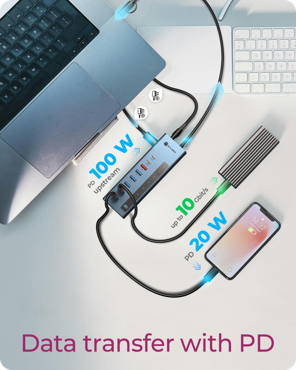 EU Product - Hub  9-in-1 Hub IcyBox USB 3.2 mit Type-C/Type-A Anschluss thumbnail