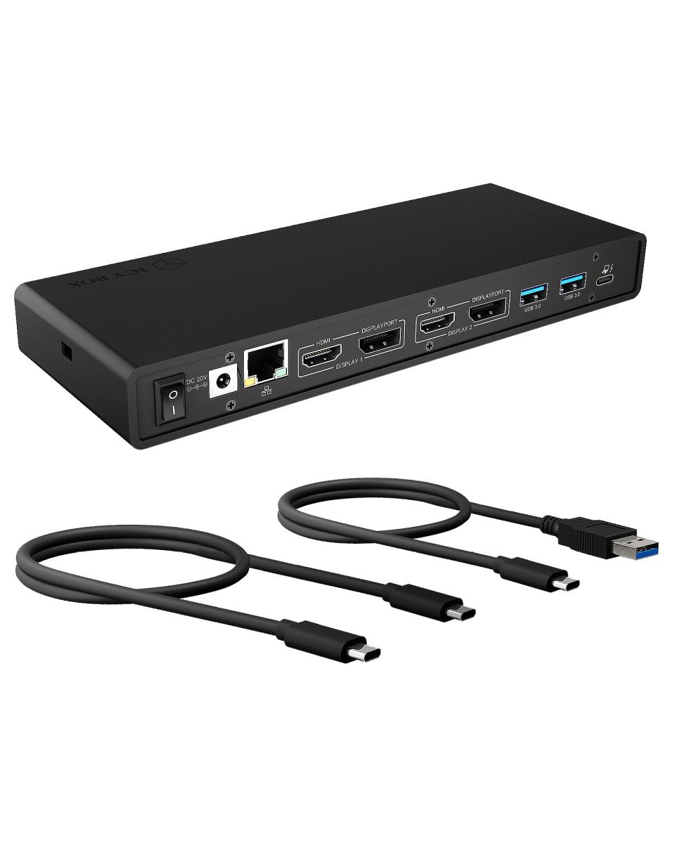 EU Product - Dockingstation IcyBox USB Type-C mit 2 Videoschnittstellen retail thumbnail