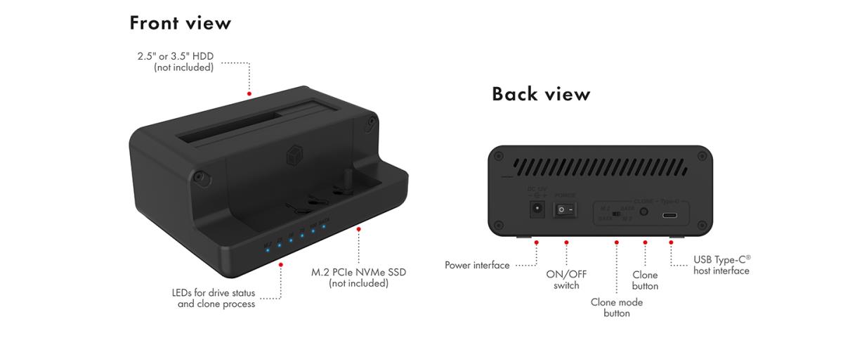 EU Product - IB-2914MSCL-C31 Klonstation fr M.2 MVMe SSD 2.5